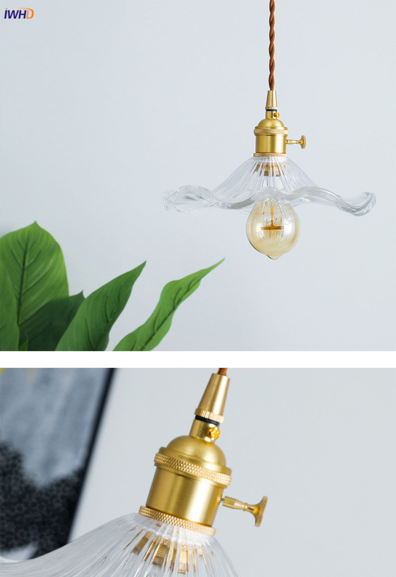 NORDIC DESIGN LED HANGING LAMP | COLOURED GLASS & COPPER LIGHTING FOR BEDROOM, LIVING ROOM & BAR-Glass A-State of Style