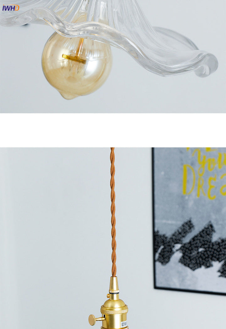 NORDIC DESIGN LED HANGING LAMP | COLOURED GLASS & COPPER LIGHTING FOR BEDROOM, LIVING ROOM & BAR-Glass A-State of Style