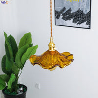 NORDIC DESIGN LED HANGING LAMP | COLOURED GLASS & COPPER LIGHTING FOR BEDROOM, LIVING ROOM & BAR-Glass A-State of Style