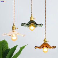 NORDIC DESIGN LED HANGING LAMP | COLOURED GLASS & COPPER LIGHTING FOR BEDROOM, LIVING ROOM & BAR-Glass A-State of Style