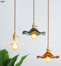 NORDIC DESIGN LED HANGING LAMP | COLOURED GLASS & COPPER LIGHTING FOR BEDROOM, LIVING ROOM & BAR-Glass A-State of Style