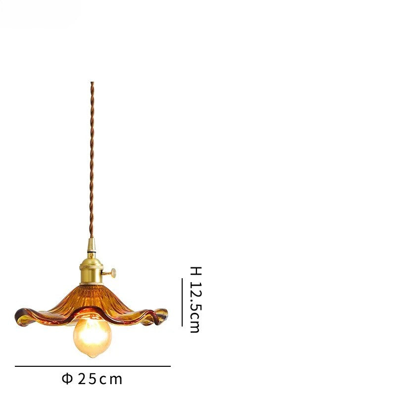 NORDIC DESIGN LED HANGING LAMP | COLOURED GLASS & COPPER LIGHTING FOR BEDROOM, LIVING ROOM & BAR-Glass A-State of Style