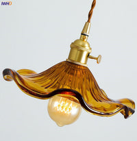 NORDIC DESIGN LED HANGING LAMP | COLOURED GLASS & COPPER LIGHTING FOR BEDROOM, LIVING ROOM & BAR-Glass A-State of Style