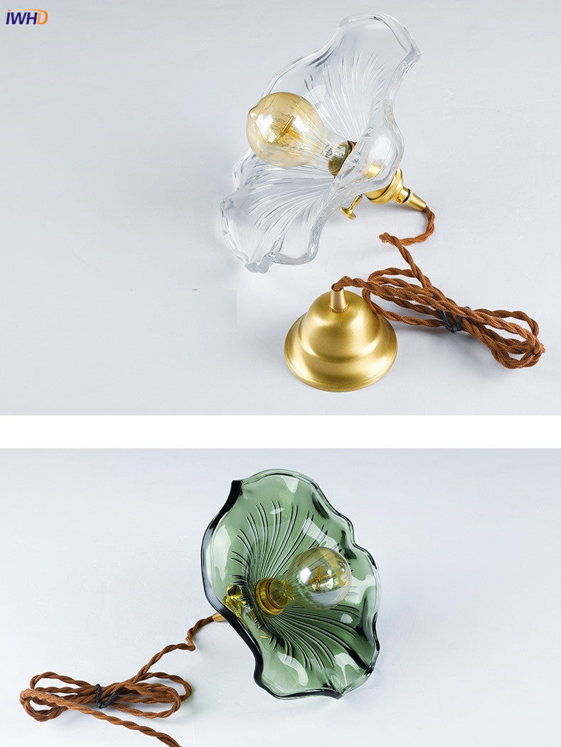 NORDIC DESIGN LED HANGING LAMP | COLOURED GLASS & COPPER LIGHTING FOR BEDROOM, LIVING ROOM & BAR-Glass A-State of Style