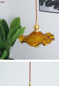 NORDIC DESIGN LED HANGING LAMP | COLOURED GLASS & COPPER LIGHTING FOR BEDROOM, LIVING ROOM & BAR-Glass A-State of Style