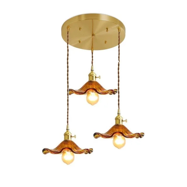 NORDIC DESIGN LED HANGING LAMP | COLOURED GLASS & COPPER LIGHTING FOR BEDROOM, LIVING ROOM & BAR-Glass B-State of Style