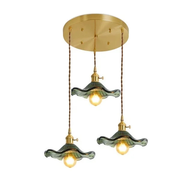 NORDIC DESIGN LED HANGING LAMP | COLOURED GLASS & COPPER LIGHTING FOR BEDROOM, LIVING ROOM & BAR-Glass C-State of Style