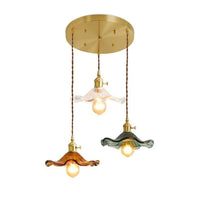 NORDIC DESIGN LED HANGING LAMP | COLOURED GLASS & COPPER LIGHTING FOR BEDROOM, LIVING ROOM & BAR-Glass D-State of Style