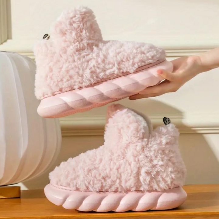 Nua - Comfy Teddy Slippers for Women-Pink-3-State of Style