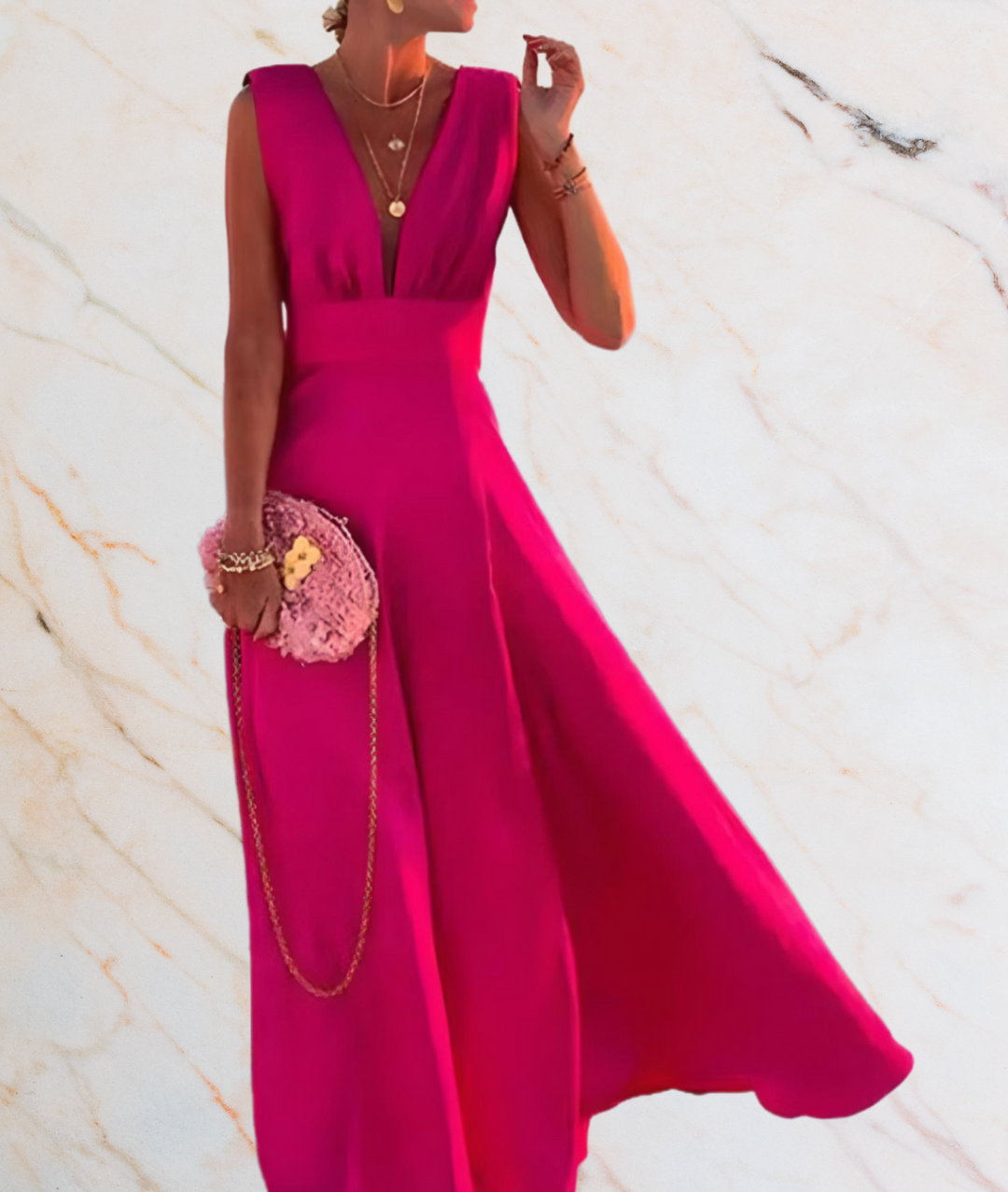 Nympha Dress | Stylish & Comfortable Sleeveless Maxi-Pink-S-State of Style