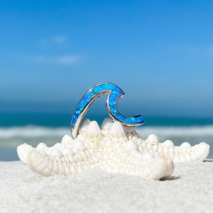 Ocean Waves Opal and Silver Ring - Livia-5-State of Style