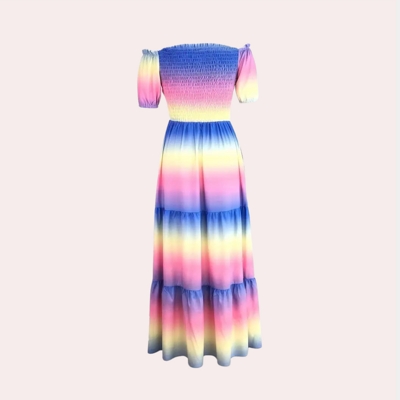 Off-Shoulder Layered Summer Dress – Noémie-S-State of Style