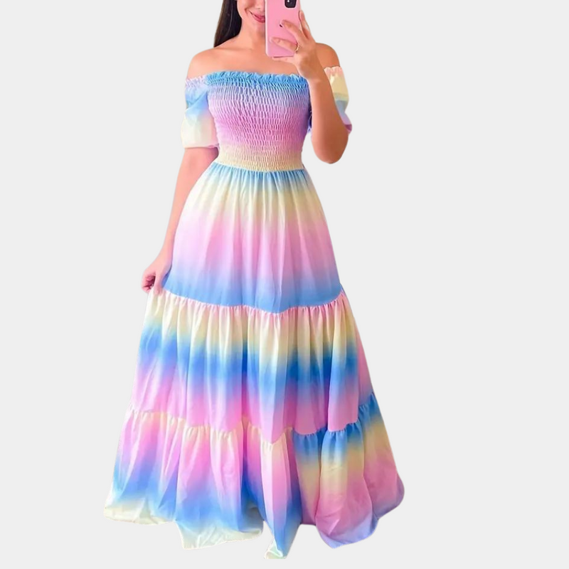 Off-Shoulder Layered Summer Dress – Noémie-S-State of Style