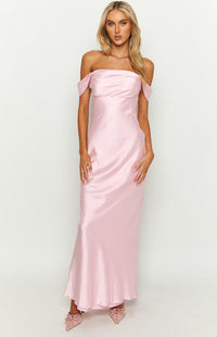 Off-Shoulder Maxi Dress – Saphira-Pink-S-State of Style