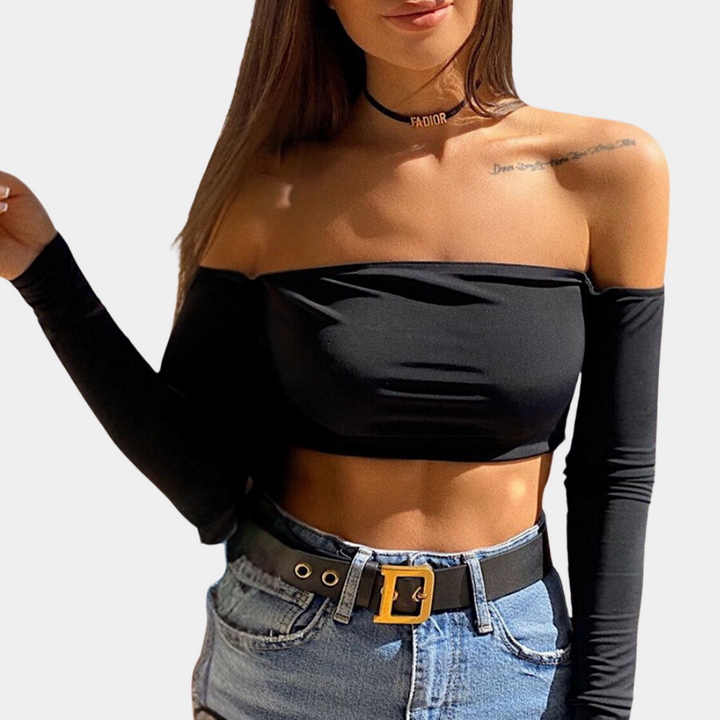 Off-Shoulder Women's Top - Arielle-Black-XS-State of Style