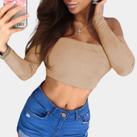 Off-Shoulder Women's Top - Arielle-Khaki-XS-State of Style