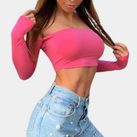 Off-Shoulder Women's Top - Arielle-Pink-XS-State of Style