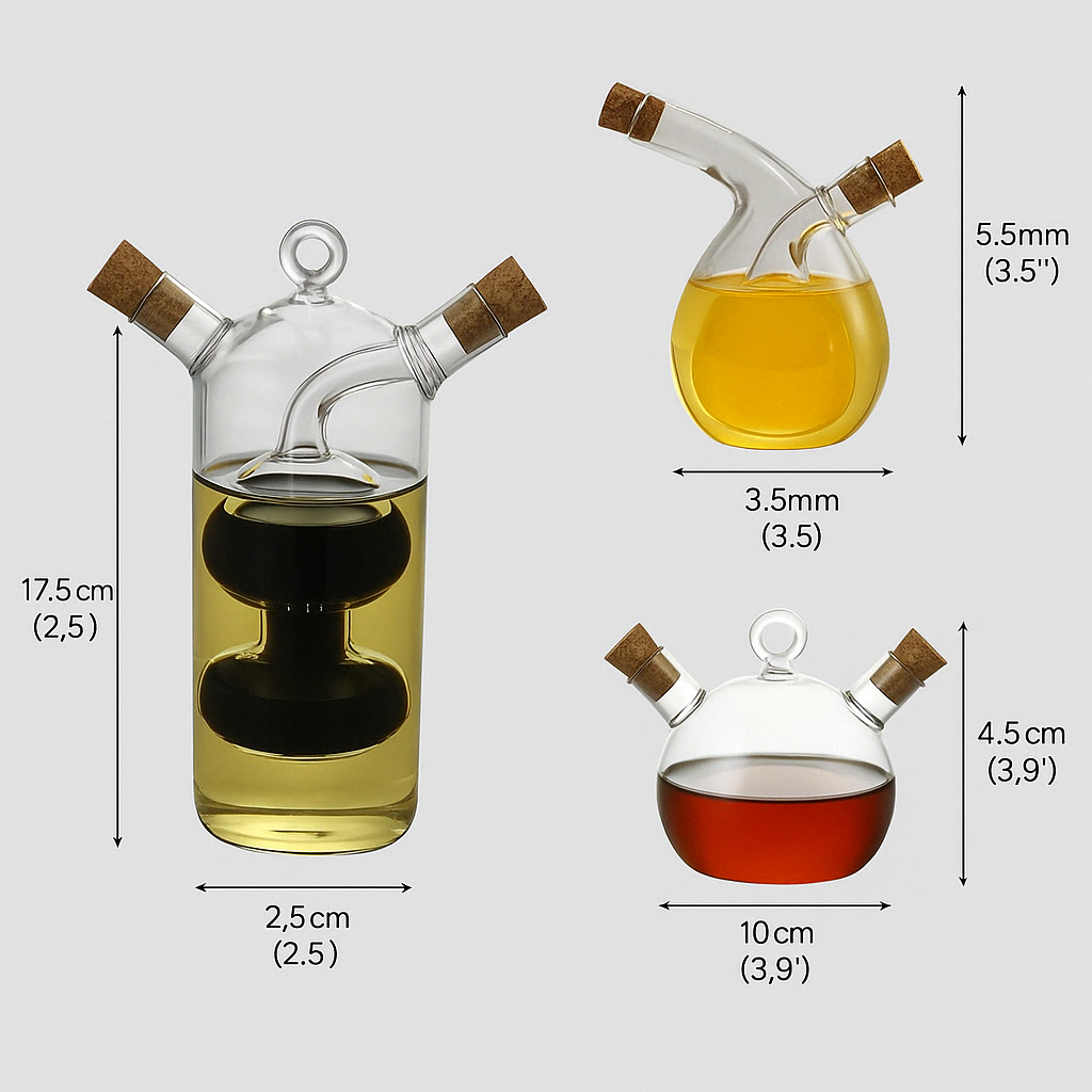 Oil & Vinegar Dispenser - DualPour-3 Balls-State of Style