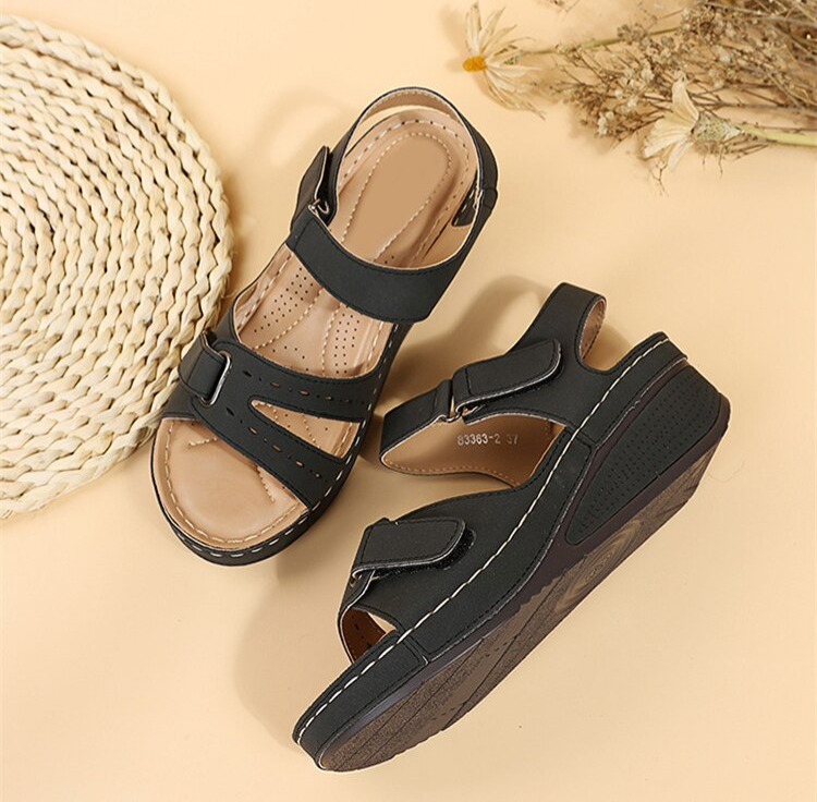 Olga Orthopaedic Sandals | Supportive & Stylish Summer Footwear-Black-4.5-State of Style