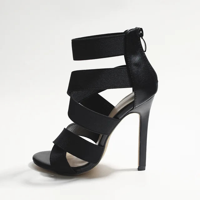Olivia - Orthopedische Zwart Strappy Hakken-36-State of Style