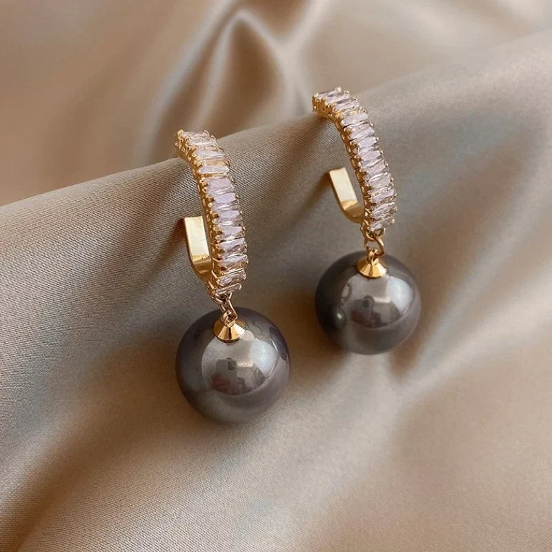 Luxurious Pearl and Zirconia Earrings - Amara