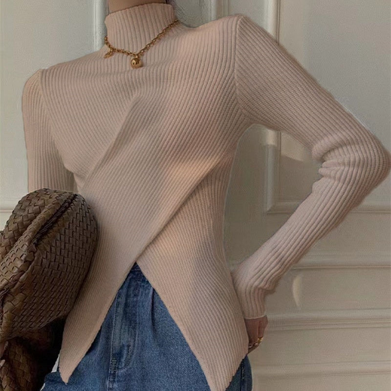 Ollies Sweater – Women's Turtleneck Sweater with a Flattering Fit-Khaki-One Size-State of Style