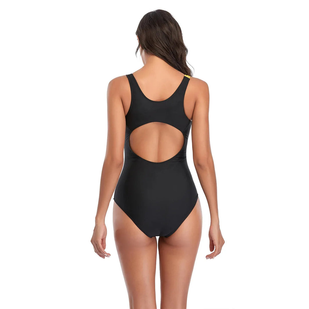 One-Piece Curve-Enhancing Sports Swimsuit for Plus Sizes-Orange-2XL-State of Style