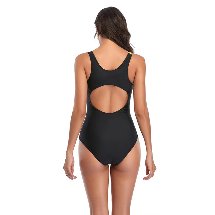 One-Piece Curve-Enhancing Sports Swimsuit for Plus Sizes-Orange-2XL-State of Style