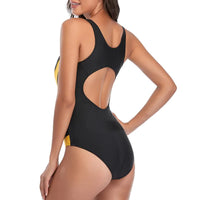 One-Piece Curve-Enhancing Sports Swimsuit for Plus Sizes-Orange-2XL-State of Style