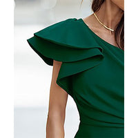 One-Shoulder Dress for Women | Stylish & Comfortable-Green-S-State of Style