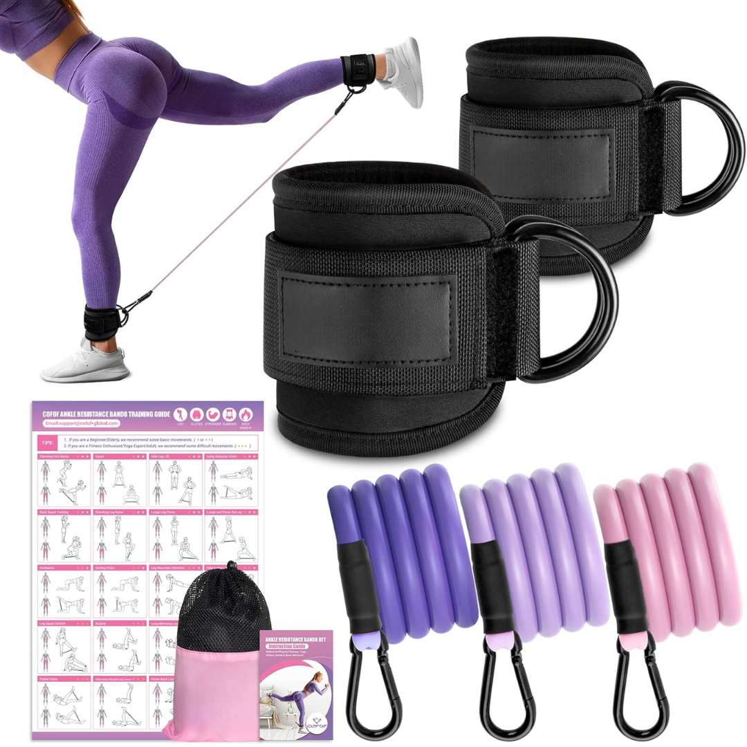 Only Resistance Bands with Sleeves – Set for Hip and Glute Exercises-Black-State of Style