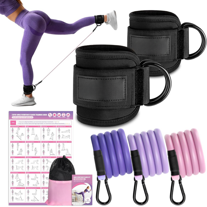 Only Resistance Bands with Sleeves – Set for Hip and Glute Exercises-Black-State of Style