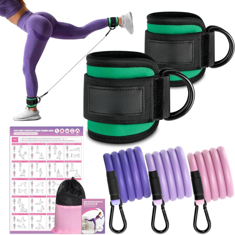 Only Resistance Bands with Sleeves – Set for Hip and Glute Exercises-Green-State of Style