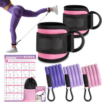 Only Resistance Bands with Sleeves – Set for Hip and Glute Exercises-Pink-State of Style