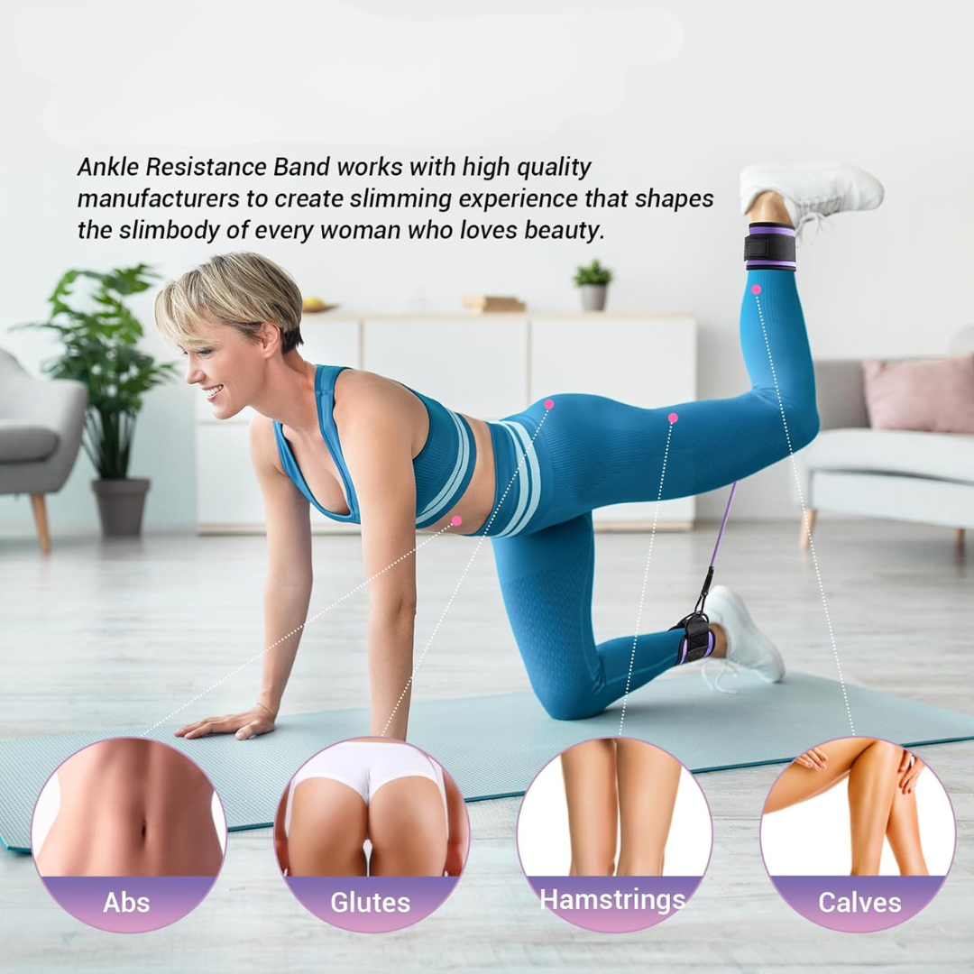 Only Resistance Bands with Sleeves – Set for Hip and Glute Exercises-Purple-State of Style