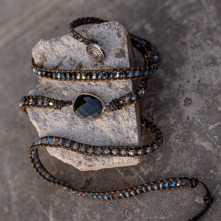 Onyx Moonlight Protective Wrap Bracelet - Lunara-State of Style