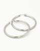 Earrings with 40 mm Diameter - Elegant Silver Hoops