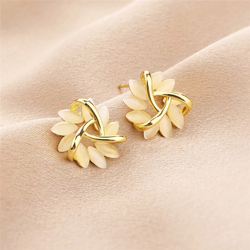 Opal Petal Earrings - Florina-Gold-State of Style