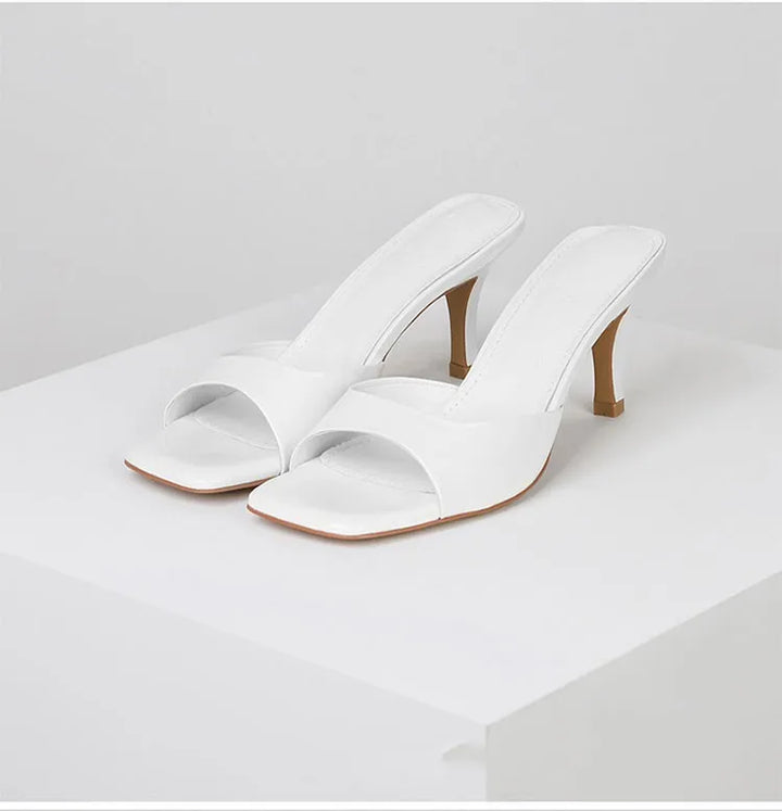 Open back mules for women – Mirella-White-3-State of Style
