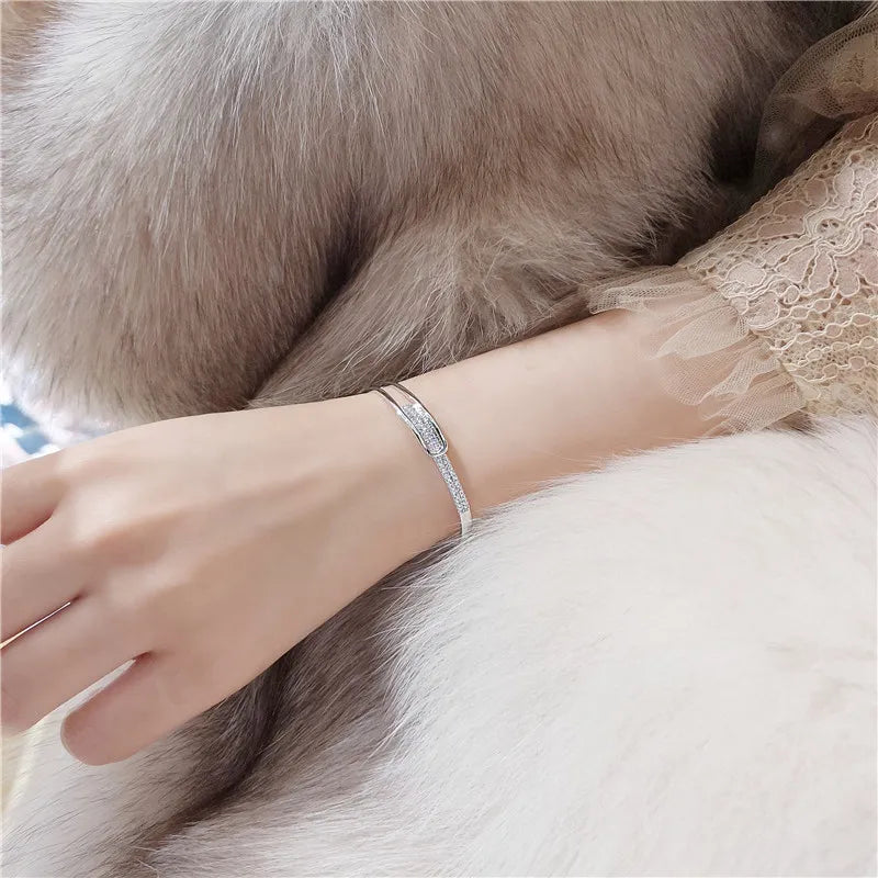 Open Cuff Bracelet | 925 Sterling Silver | Zirconia-State of Style