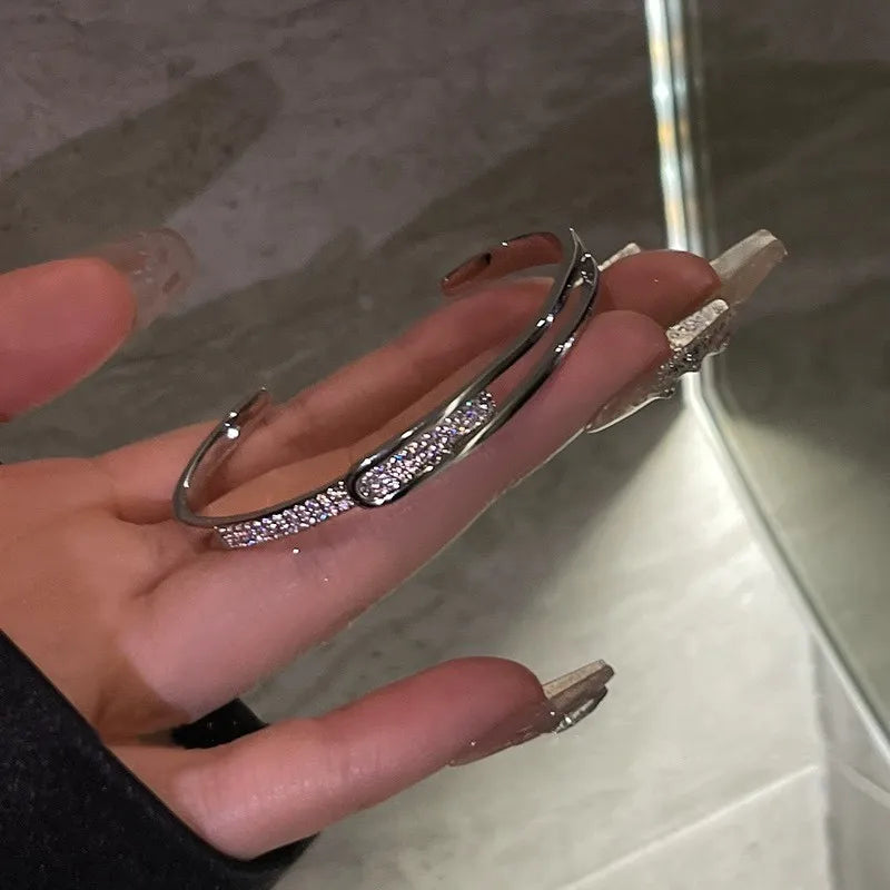 Open Cuff Bracelet | 925 Sterling Silver | Zirconia-State of Style