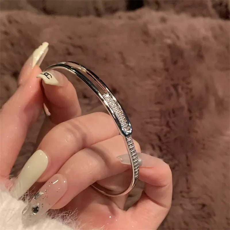 Open Cuff Bracelet | 925 Sterling Silver | Zirconia-State of Style