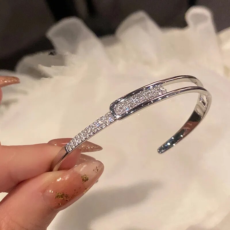 Open Cuff Bracelet | 925 Sterling Silver | Zirconia-State of Style