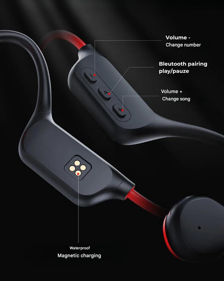 Open-Ear Headphones for Safe Cycling & Running - SafeSound-Black Red-State of Style