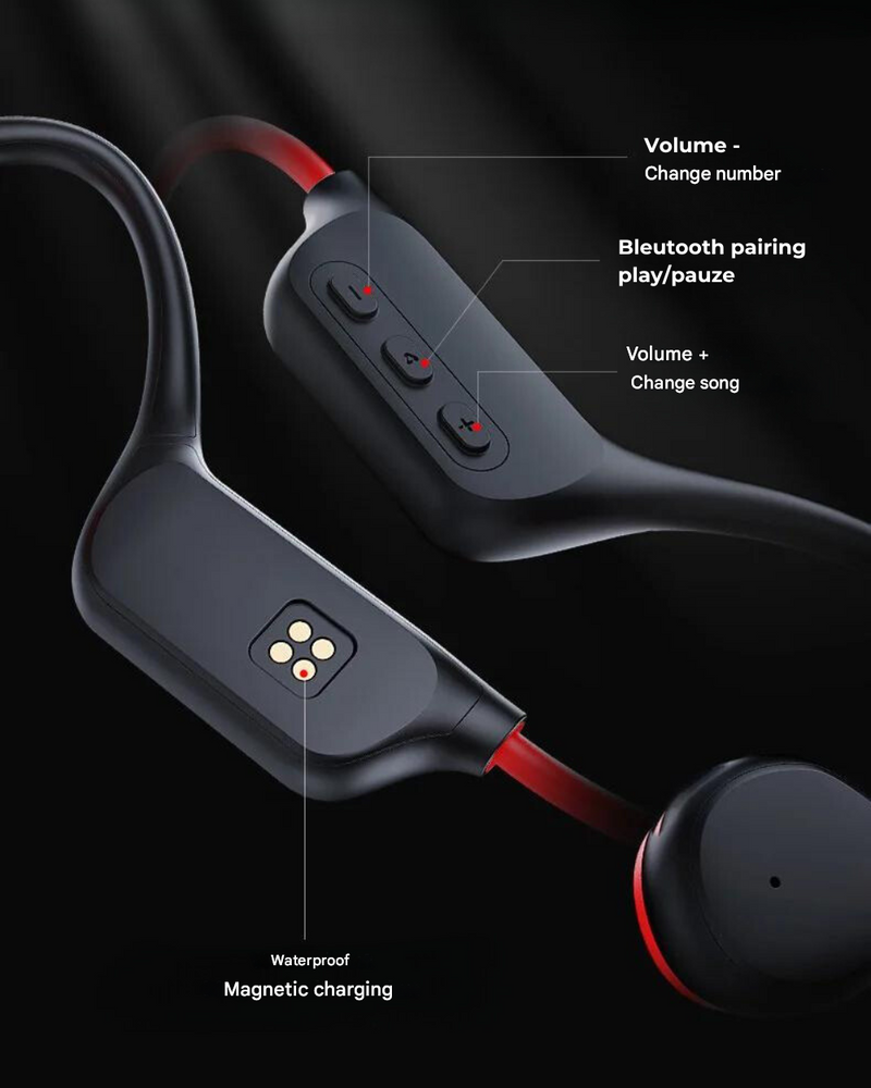 Open-Ear Headphones for Safe Cycling & Running - SafeSound-Black Red-State of Style