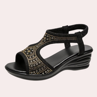 Open-Front Wedge Sandals for Women - Noa-Gold-3-State of Style