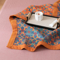Orange & Blue Pattern Six-Layer Cotton Quilt - TerraLoom-Duvet-150x240cm-State of Style