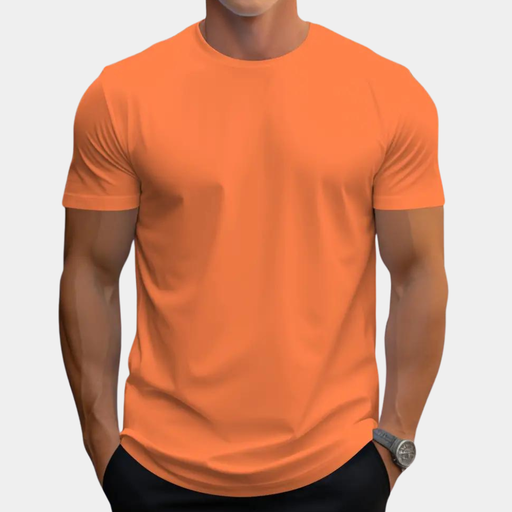 Orange Men's T-Shirt with Round Neck – Jaron-S-State of Style