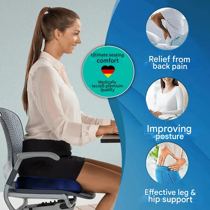 Orthopaedic 4D Seat Cushion - PosturePlus-Black-1 Pillow-State of Style