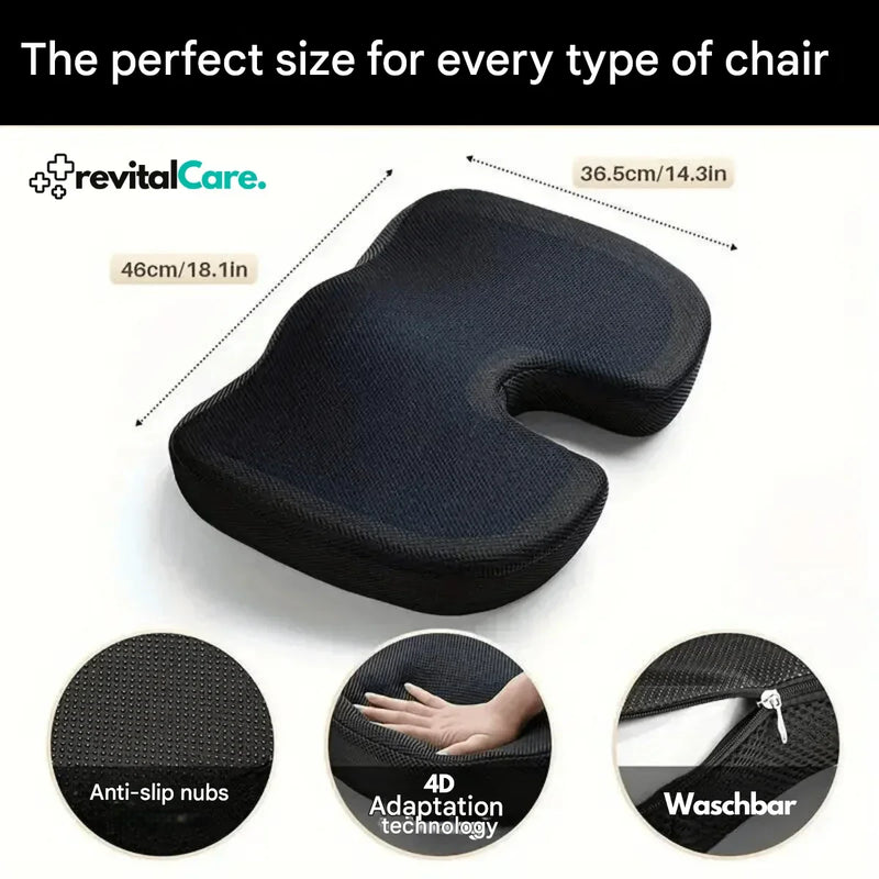 Orthopaedic 4D Seat Cushion - PosturePlus-Black-1 Pillow-State of Style